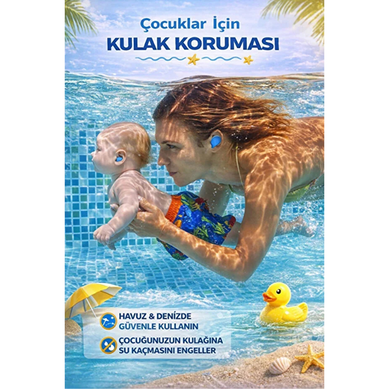 Silikon Kulak Tıkacı - 6'lı Özel Kutulu - Su Geçirmez ve Gürültü Önleyici  - 2